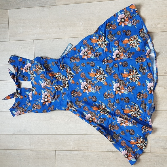 Bursting with Optimism Dark Blue Floral Fit & Flare Sundress by Modcloth Size 4 - Picture 4 of 10